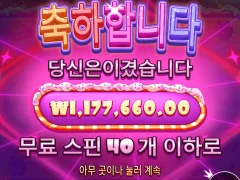 아 무료스핀 40개 먹었는데 5888배 밖에 못먹은게 아쉽네 ㅜㅜ
