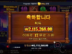 버팔로킹 메가웨이즈 17스핀 나한텐 맥스윈