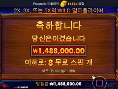 버팔로킹 약1500배 8스핀 나이스