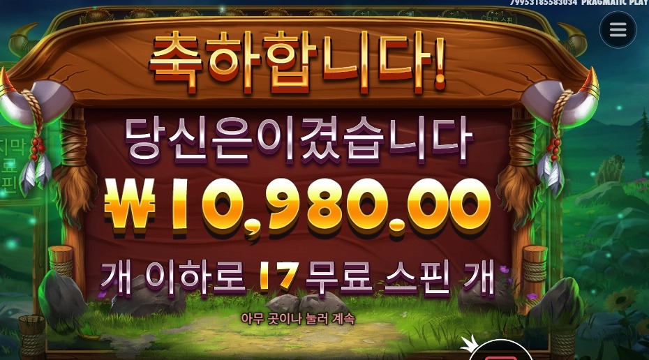릴리즈 바이슨 17스핀 개망  슬롯게임